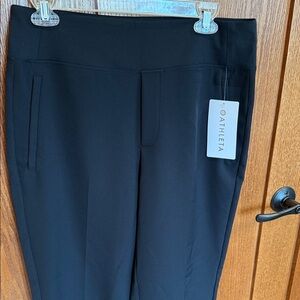 Athleta Black Pull-On Ponte Pants with Faux Front Pockets